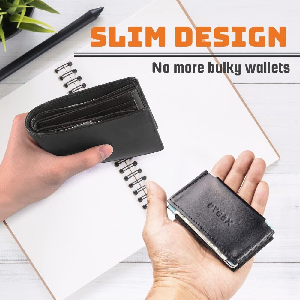 Elastic Wallet - Small Minimalists Slim Front Pocket Credit Card Holder for Men - Picture 4 of 9